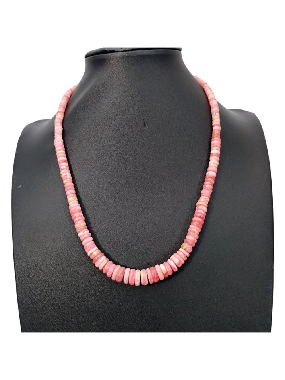 Jay King DTR Graduated Pink Rhodochrosite Disc Bead Necklace Adjustable 18-21"